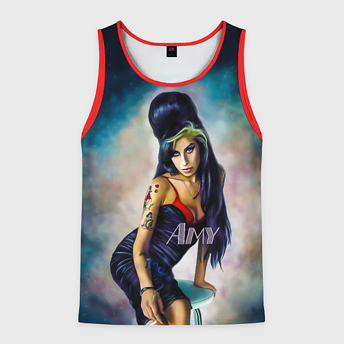Мужская майка без рукавов Amy Jade Winehouse / 3D-Красный – фото 1