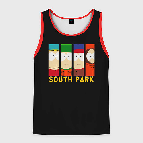 Мужская майка без рукавов South Park - Южный парк главные герои / 3D-Красный – фото 1