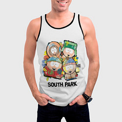Майка-безрукавка мужская South Park - Южный парк краски, цвет: 3D-черный — фото 2