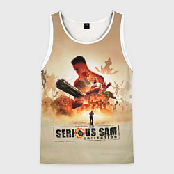 Майка-безрукавка мужская Серьёзные Сэмы, цвет: 3D-белый