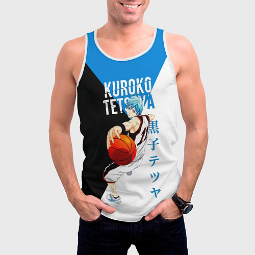 Мужская майка без рукавов Тецуя Куроко - Баскетбол Куроко / 3D-Белый – фото 3