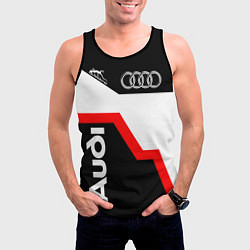 Майка-безрукавка мужская AUDI полный привод, цвет: 3D-черный — фото 2