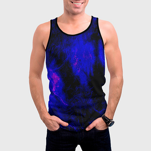 Мужская майка без рукавов Purple Tie-Dye / 3D-Черный – фото 3