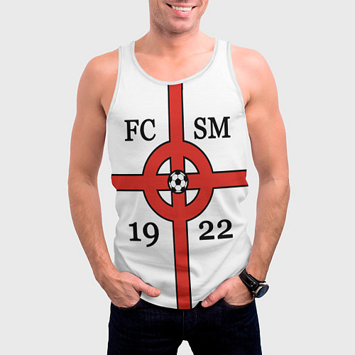 Мужская майка без рукавов FCSM-1922 / 3D-Белый – фото 3