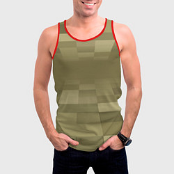 Майка-безрукавка мужская Пиксельный военный фон, цвет: 3D-красный — фото 2