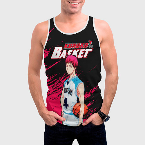 Мужская майка без рукавов Kuroko no Basuke, Akashi Seijuro Сейджуро Акаши / 3D-Белый – фото 3