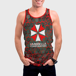 Майка-безрукавка мужская Umbrella Corporation соты, цвет: 3D-красный — фото 2