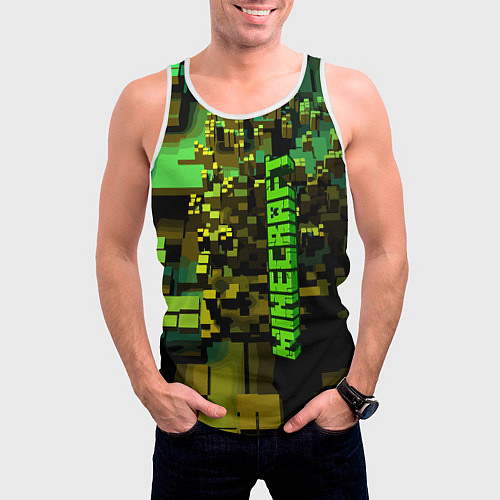 Мужская майка без рукавов Minecraft, pattern 2022 / 3D-Белый – фото 3