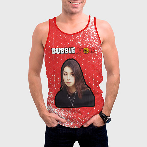 Мужская майка без рукавов BUBBLE KVASS - ДОРА Арт / 3D-Красный – фото 3