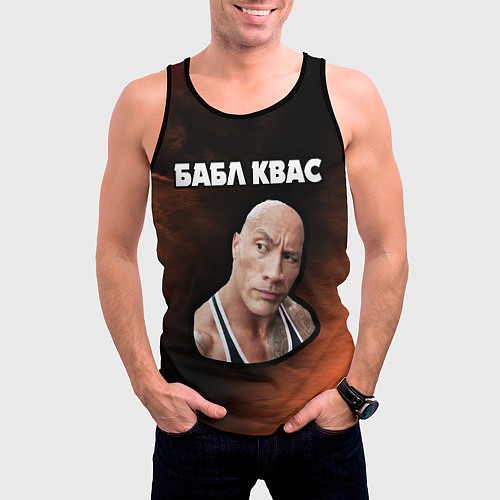 Мужская майка без рукавов BUBBLE KVASS - СКАЛА Пламя / 3D-Черный – фото 3