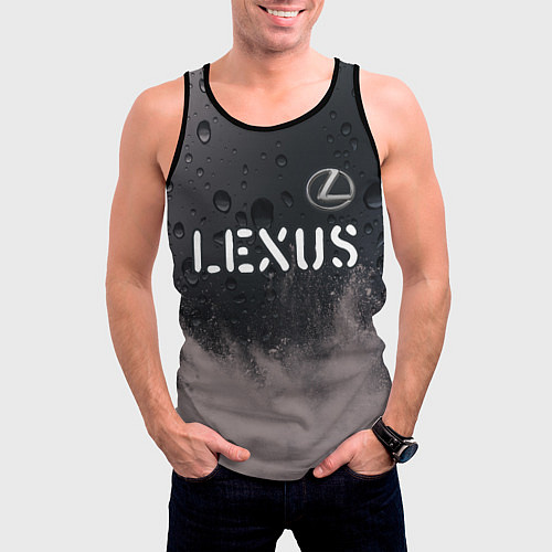 Мужская майка без рукавов LEXUS Lexus - Краски / 3D-Черный – фото 3