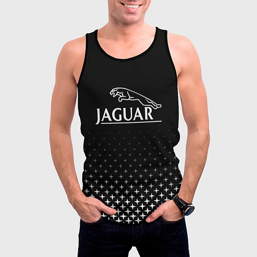 Мужская майка без рукавов Jaguar, Ягуар Здезды / 3D-Черный – фото 3