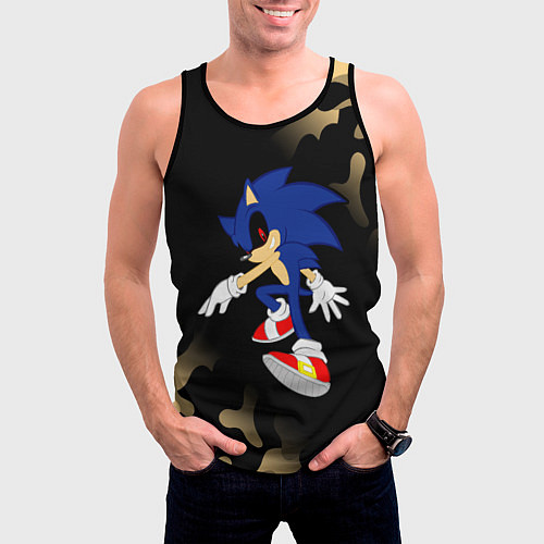 Мужская майка без рукавов SONIC EXE Камуфляж / 3D-Черный – фото 3