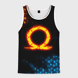 Майка-безрукавка мужская GOD OF WAR CRATOS FIRE SYMBOL RUNE, цвет: 3D-белый