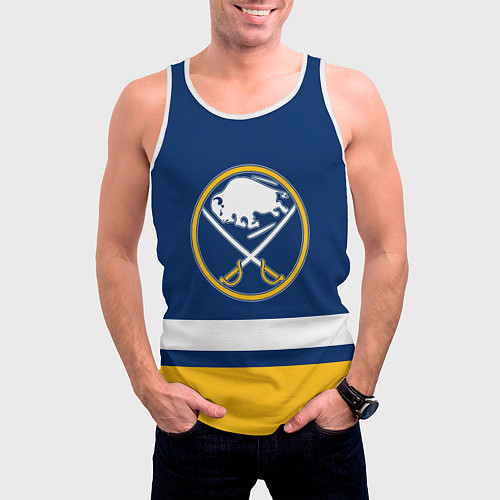 Мужская майка без рукавов Buffalo Sabres, Баффало Сейберз / 3D-Белый – фото 3