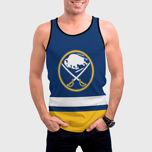 Мужская майка без рукавов Buffalo Sabres, Баффало Сейберз / 3D-Черный – фото 3