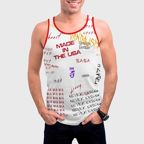 Мужская майка без рукавов Граффити стиль / 3D-Красный – фото 3