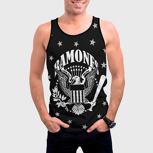 Мужская майка без рукавов Ramones Рамонес / 3D-Черный – фото 3