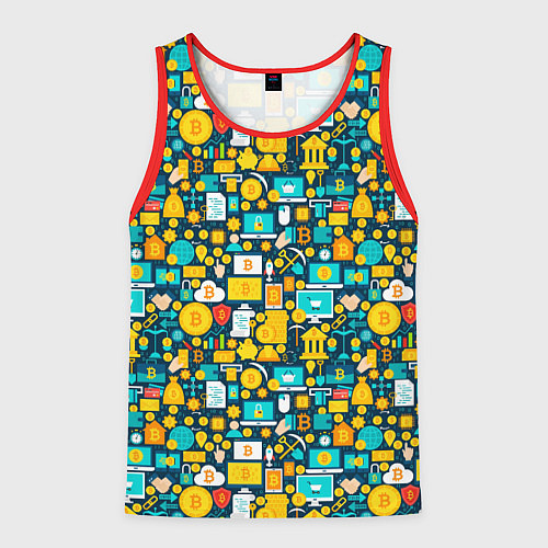 Мужская майка без рукавов Трейдер Криптовалют / 3D-Красный – фото 1