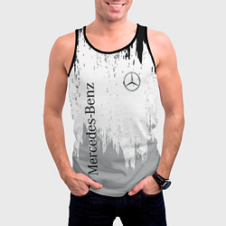 Майка-безрукавка мужская Mercedes-Benz - Текстура, цвет: 3D-черный — фото 2