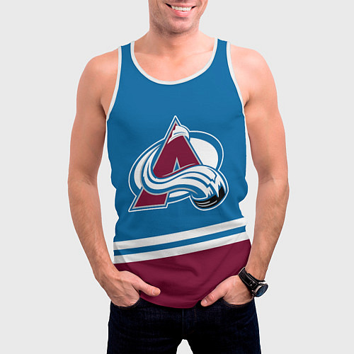 Мужская майка без рукавов Colorado Avalanche, Колорадо Эвеланш / 3D-Белый – фото 3