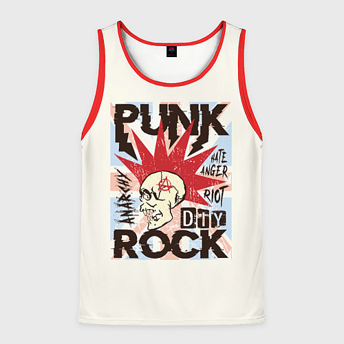 Мужская майка без рукавов Punk Rock Панк / 3D-Красный – фото 1