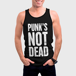 Майка-безрукавка мужская PUNKS NOT DEAD Панки Живы, цвет: 3D-черный — фото 2