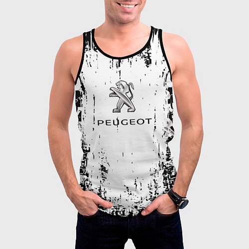 Мужская майка без рукавов Peugeot паттерн львов / 3D-Черный – фото 3
