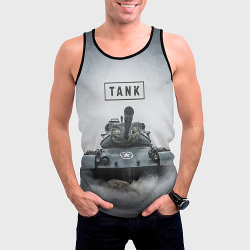 Мужская майка без рукавов TANK / 3D-Черный – фото 3