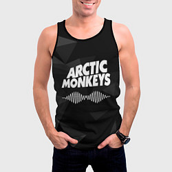 Майка-безрукавка мужская Arctic Monkeys Серая Геометрия, цвет: 3D-черный — фото 2