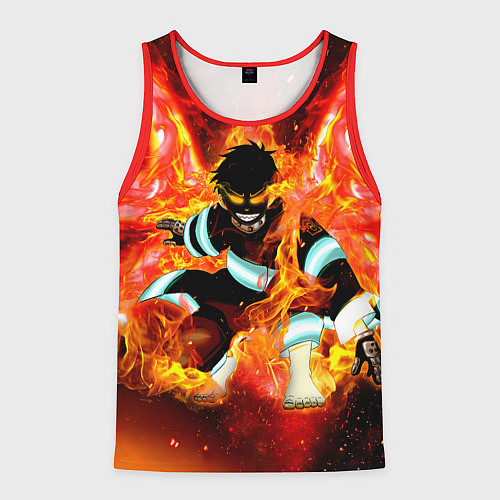 Мужская майка без рукавов Пламенная Бригада Пожарных Shinra Kusakabe / 3D-Красный – фото 1
