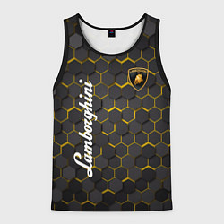 Майка-безрукавка мужская Lamborghini - Золотые соты, цвет: 3D-черный