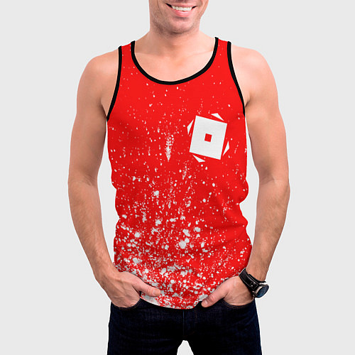 Мужская майка без рукавов РОБЛОКС Арт / 3D-Черный – фото 3