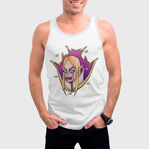 Мужская майка без рукавов Invoker Инвокер Dota2 / 3D-Белый – фото 3