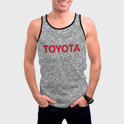 Мужская майка без рукавов TOYOTA PATTERN LOGO Z / 3D-Черный – фото 3