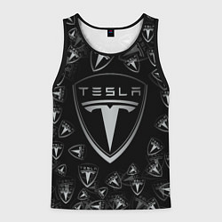 Майка-безрукавка мужская TESLA BIG LOGO PATTERN, цвет: 3D-черный