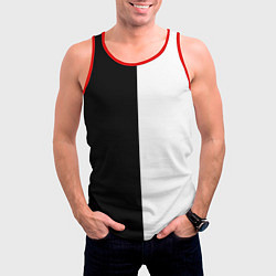 Майка-безрукавка мужская Black and white чб, цвет: 3D-красный — фото 2