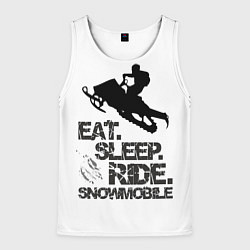 Мужская майка без рукавов EAT SLEEP RIDE SNOWMOBILE