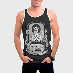 Майка-безрукавка мужская Король в жёлтом, цвет: 3D-белый — фото 2