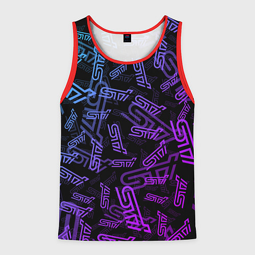 Мужская майка без рукавов STI NEON PATTERN / 3D-Красный – фото 1