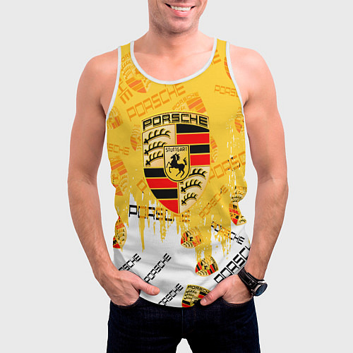 Мужская майка без рукавов Porsche порше паттерн / 3D-Белый – фото 3