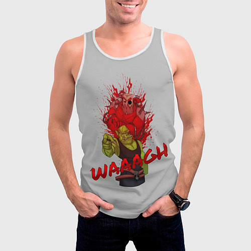 Мужская майка без рукавов Waaagh reference / 3D-Белый – фото 3