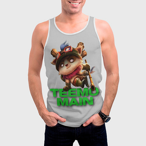 Мужская майка без рукавов Teemo main / 3D-Белый – фото 3