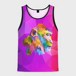 Майка-безрукавка мужская Цветная обезьяна Color monkey, цвет: 3D-черный