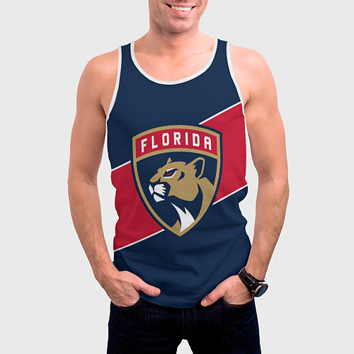 Мужская майка без рукавов Florida Panthers , Флорида Пантерз / 3D-Белый – фото 3