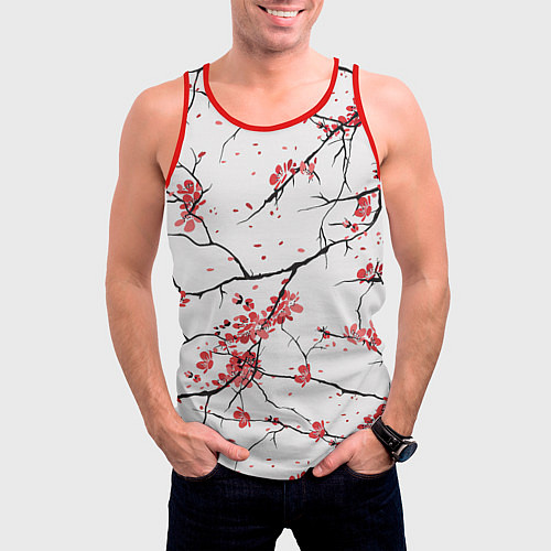 Мужская майка без рукавов Осенние деревья / 3D-Красный – фото 3
