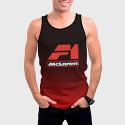 Майка-безрукавка мужская F1 McLaren Red carbone, цвет: 3D-черный — фото 2