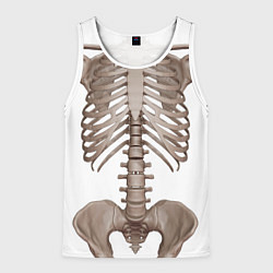 Майка-безрукавка мужская Анатомия Скелет, цвет: 3D-белый