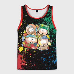 Майка-безрукавка мужская Мультфильм Южный парк персонажи South Park, цвет: 3D-красный