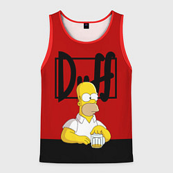 Майка-безрукавка мужская Гомер и пиво Симпсоны Simpsons, цвет: 3D-красный